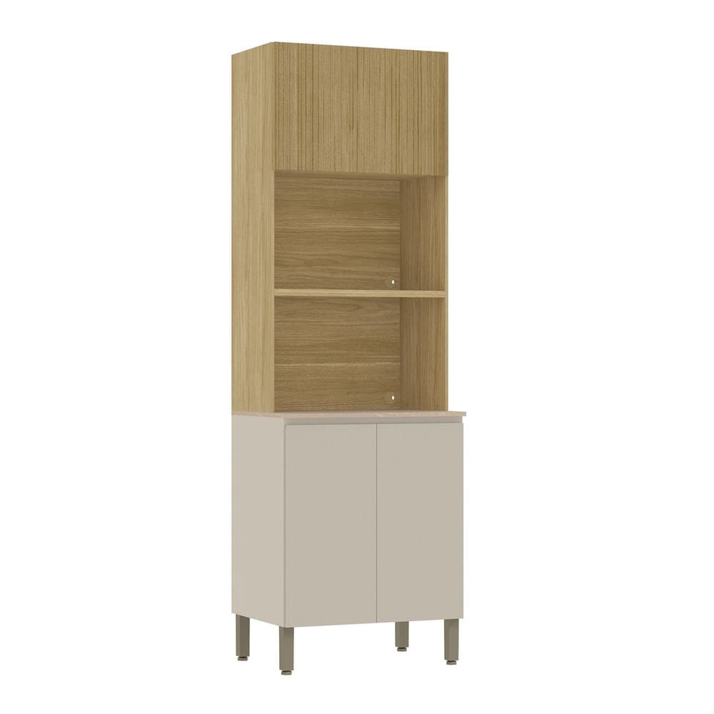 Paneleiro Cozinha Torre Quente Duplo Minsk Vanilla/Freijó Z06 - Mpozenato