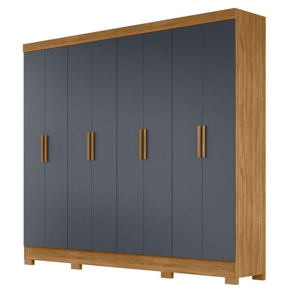 Guarda Roupa Casal 8 Portas 4 Gavetas 236cm ágata M07 Freijó-cinza - Mpozenato
