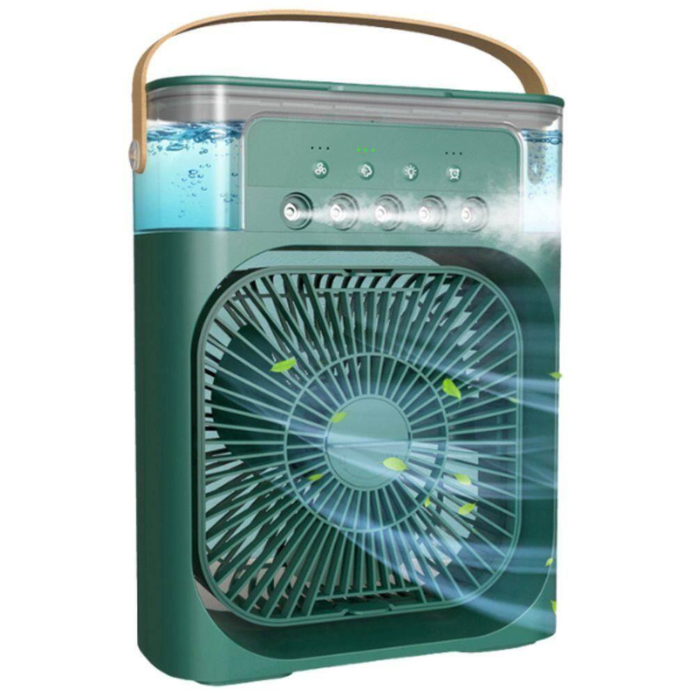 Ventilador Portátil De Mesa Mini Umidificador Bivolt - Verde