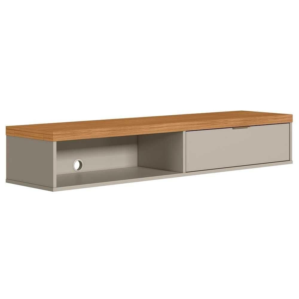 Bancada Suspensa Rack Para Sala 136cm L06 Nature-off White - Mpozenato