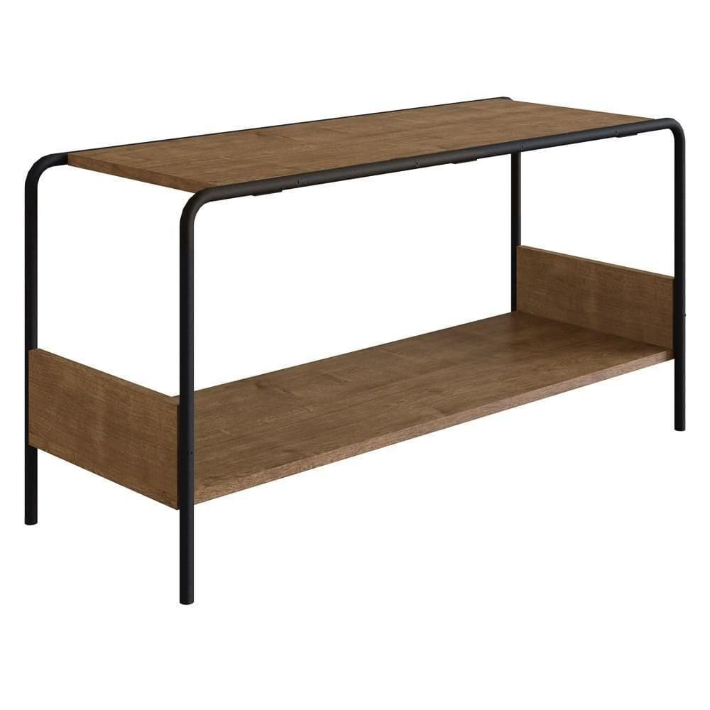 Sapateira Banco Para Hall De Entrada Industrial 1 Prateleira Vermont-preto - Artesano