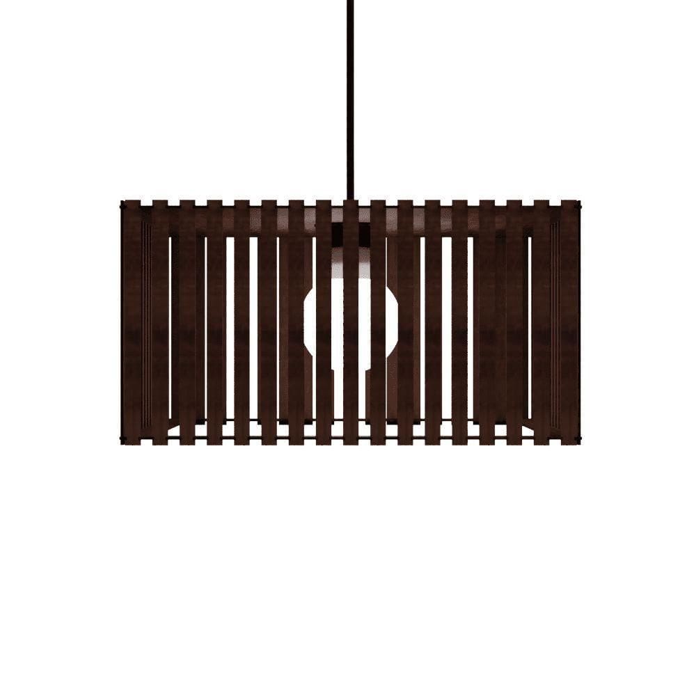 Luminária Pendente Barcelona Modelo Ripado Marrom