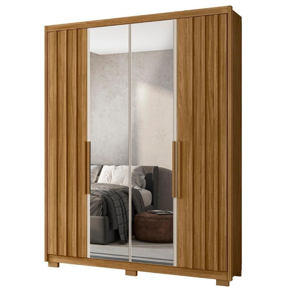 Guarda Roupa Solteiro 176cm Espelho Milão M07 Freijó-off - Mpozenato