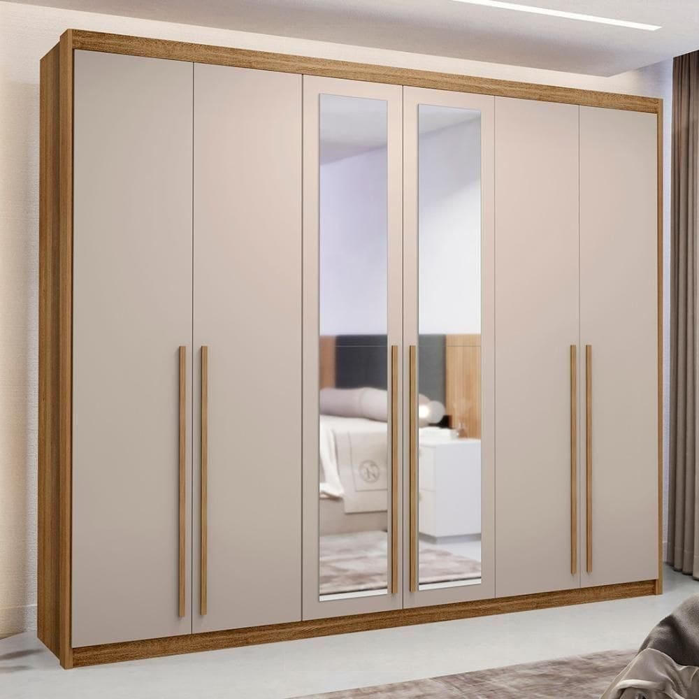 Guarda Roupa Casal 6 Portas Espelho Dubai | Extra