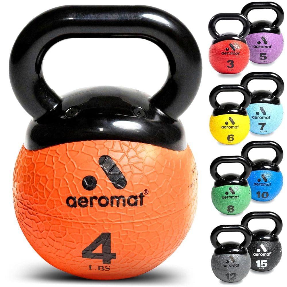 Conjunto Kettlebell Aeromat Elite Mini 2x2kg para mulheres laranja