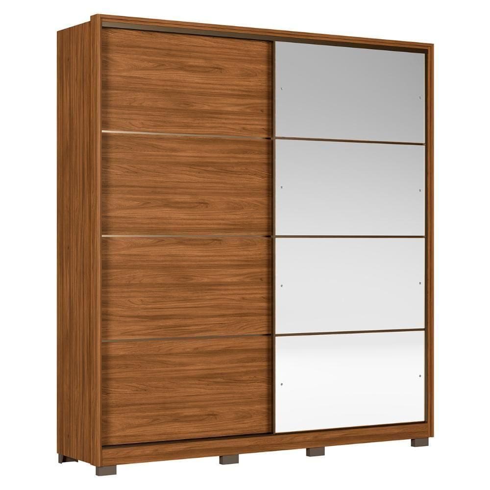 Guarda Roupa Casal 217cm Belvia D02 Nogueira-preto - Mpozenato