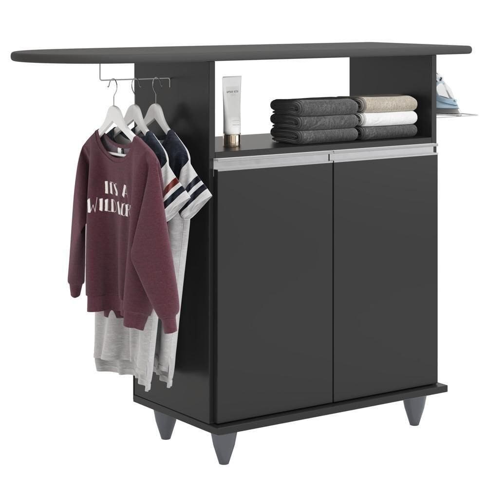 Tábua De Passar Com Balcão 2 Portas Carla Preto - Lumil