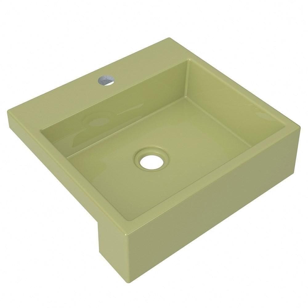 Cuba Pia Semi Encaixe Para Banheiro Quadrada Kuad 395 C08 Verde Acqua - Mpozenato