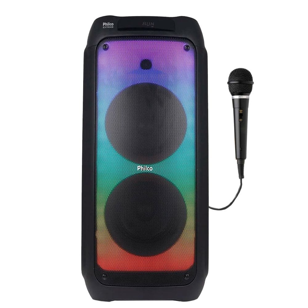 Caixa de Som Amplificada PCX10101 Full LED Bluetooth 2000W - 1 Mic