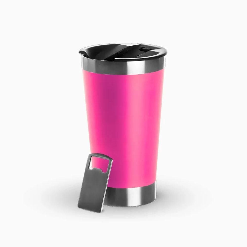 Copo Térmico Inox Cerveja E Café 473ml - Rosa Escuro