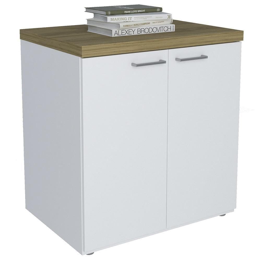 Balcão Para Escritório 70cm 2 Portas Tok A06 Olmo-branco - Mpozenato