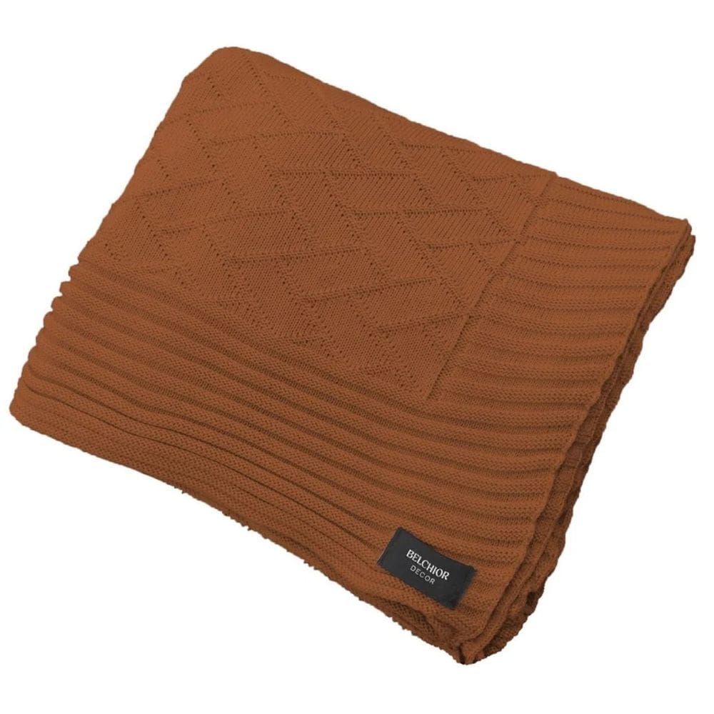 Manta Decorativa Link Terracota Tricot 0,90x1,80cm Belchior