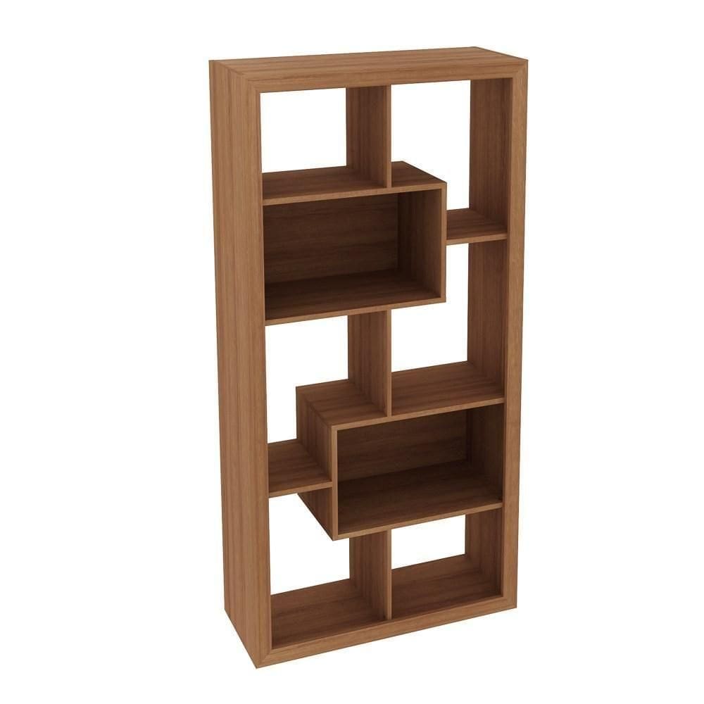 Estante Livreiro Multiuso Com Nichos E1712 Amêndoa - Tecno Mobili