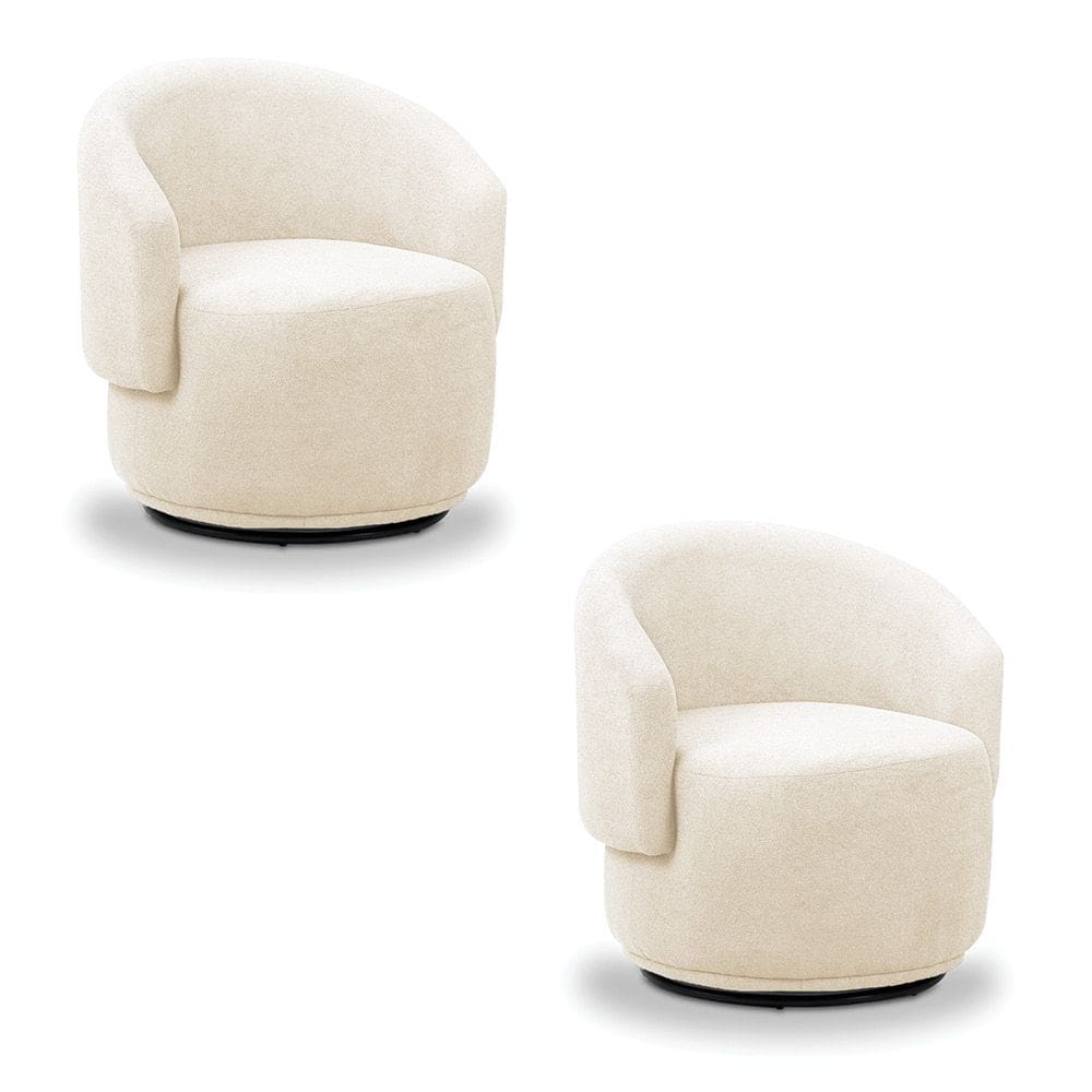 Poltrona Decorativa Orgânica kit 2 Névoa Bouclê Bege E03 - D`Rossi