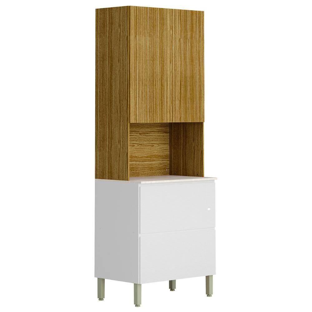 Paneleiro De Cozinha Torre Quente Minsk K02 Branco-freijó - Mpozenato