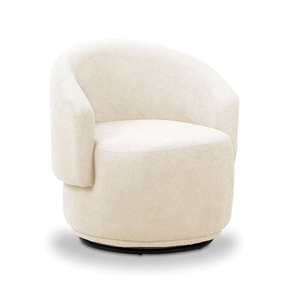 Poltrona Decorativa Orgânica Névoa Bouclê Bege E03 - D`Rossi