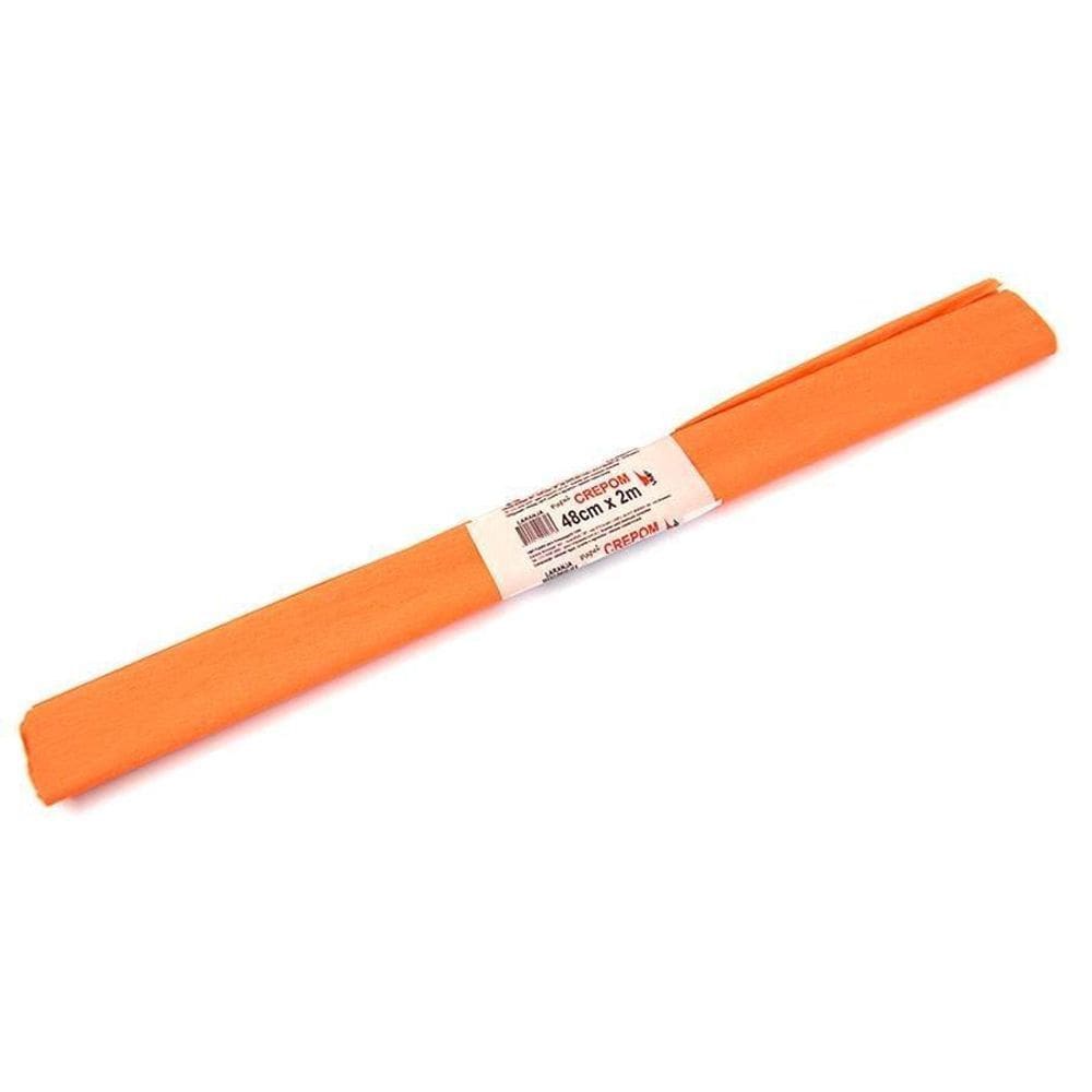 Papel Crepom 48mmx2m Laranja Rolo - Realce