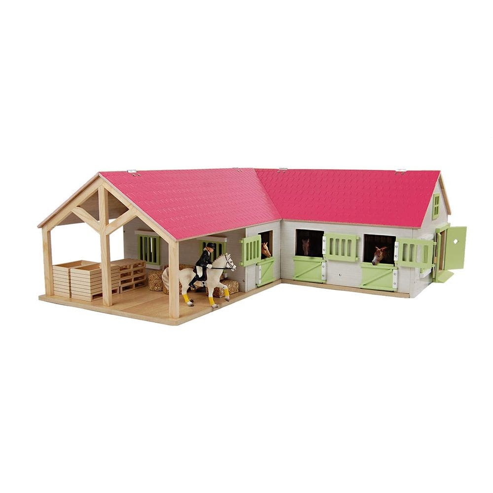 Globo de madeira Horse Stable Kids em escala 1:24 com 4 caixas KG610210
