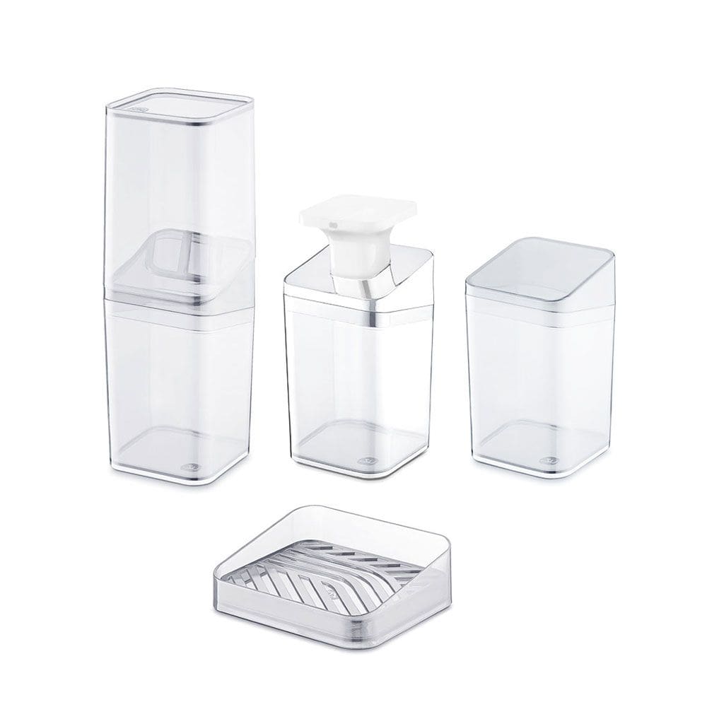 Saboneteira Porta Escovas Algodao Jogo Banheiro Transparente