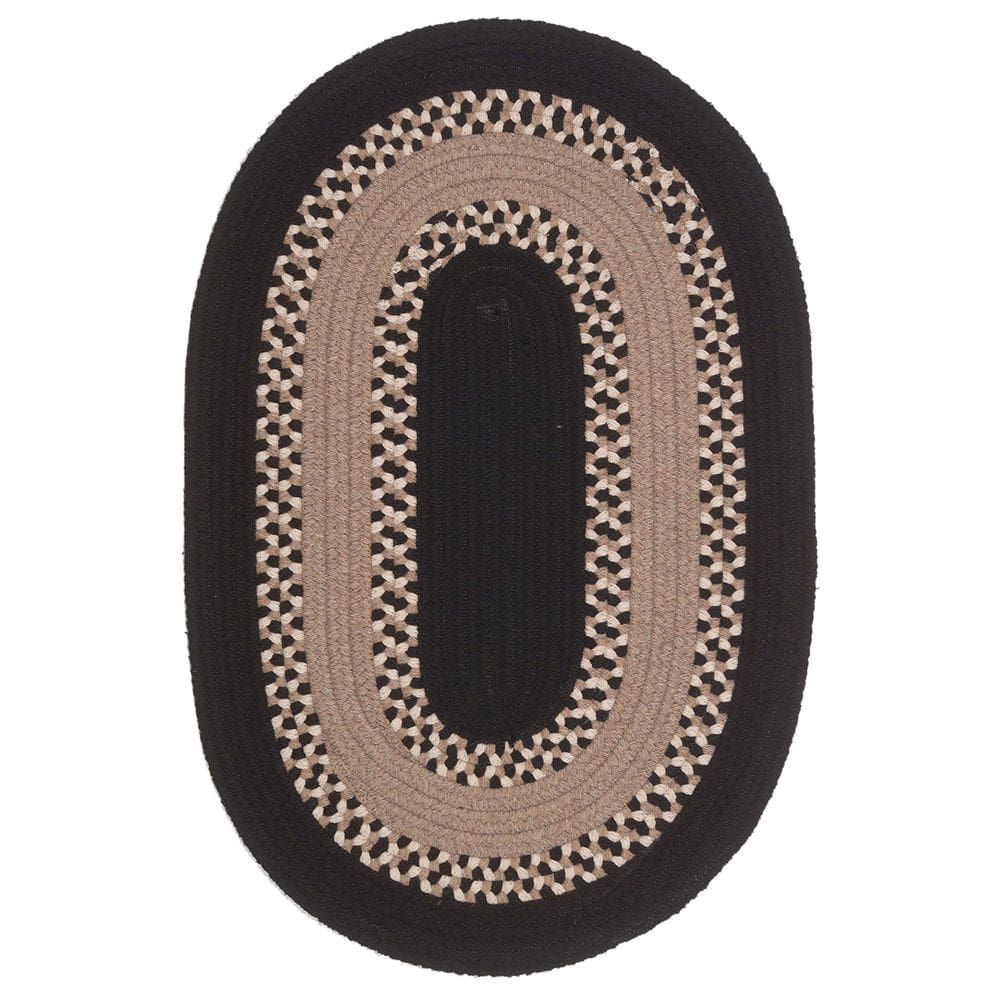 Tapete Colonial Mills Corsair Banded Oval Preto 60x90cm
