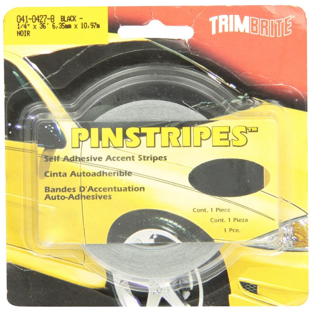 Vinyl Trim Stripe Trimbrite T1214 1/4 de pino preto