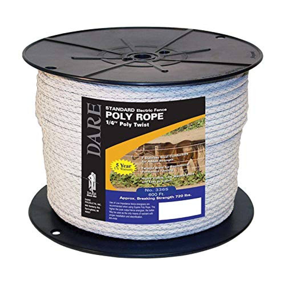 Cerca elétrica Poly Rope Dare 6 mm x 183 m branca