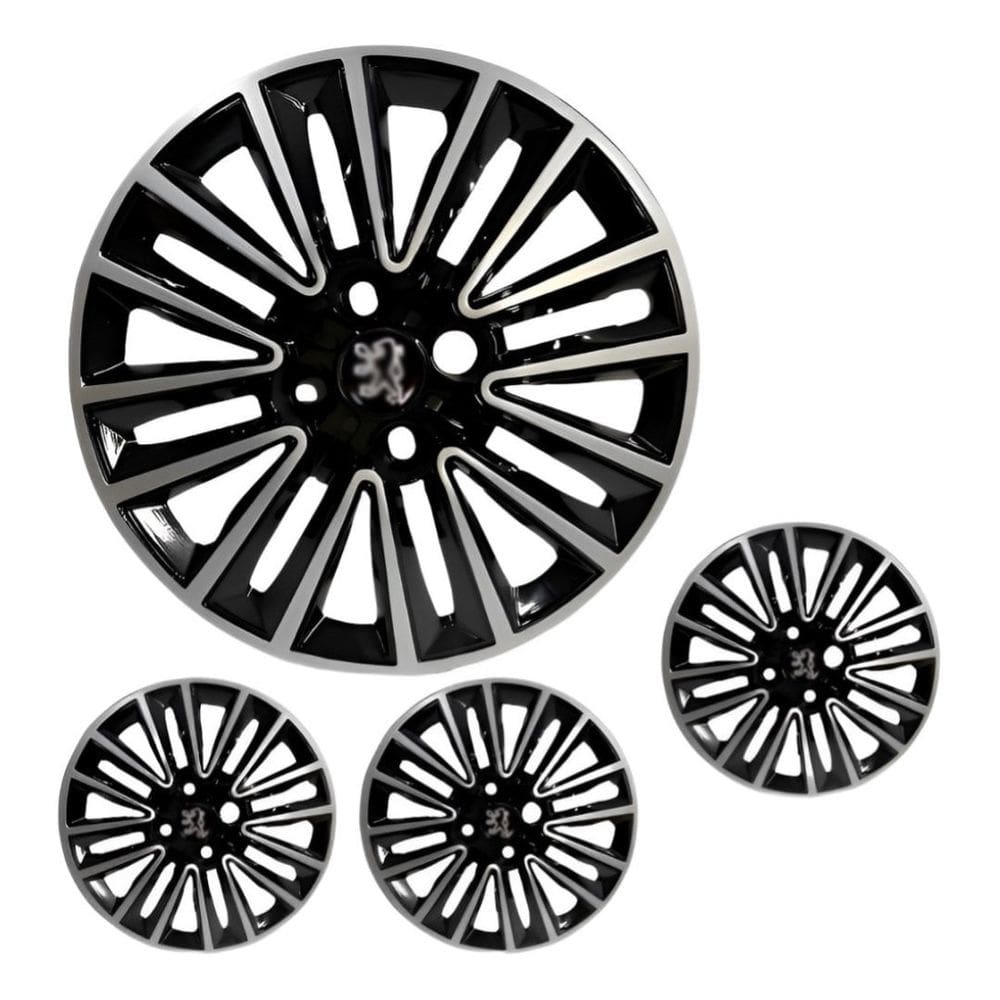 Jogo Calota Aro 15 Peugeot 2008 2015 á 2020 Furação 4x108