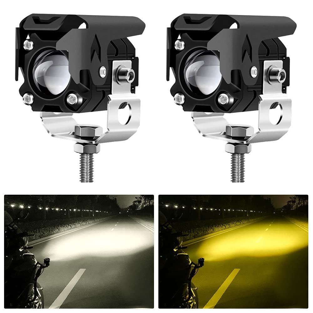 Par de Farol de Milha LED Auxiliar 10W Iluminação noturna carro moto Luz Branca amarela