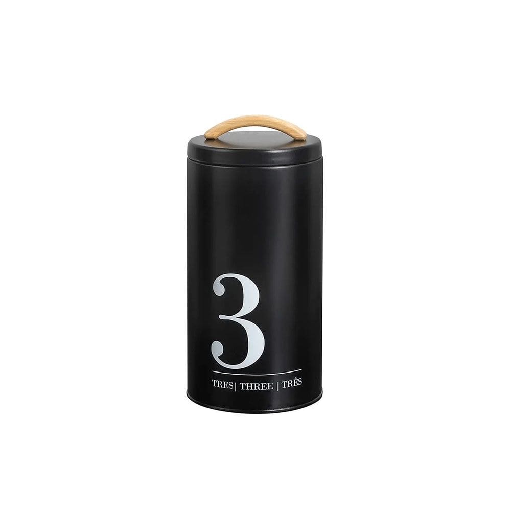 Porta Mantimentos Pote Preto Lata Tampa Hermetica 1750ml