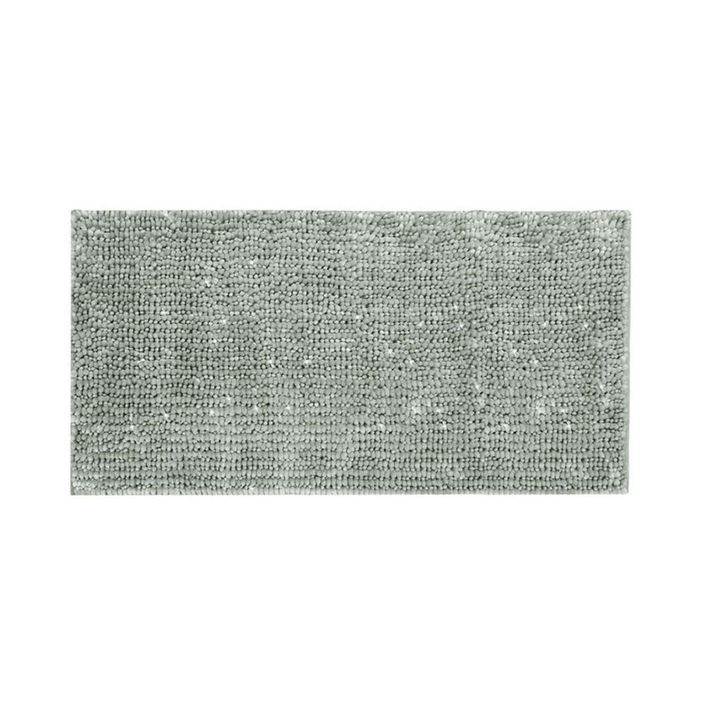 Tapete Antiderrapante Cinza Fio Prateado Banheiro 60x120cm