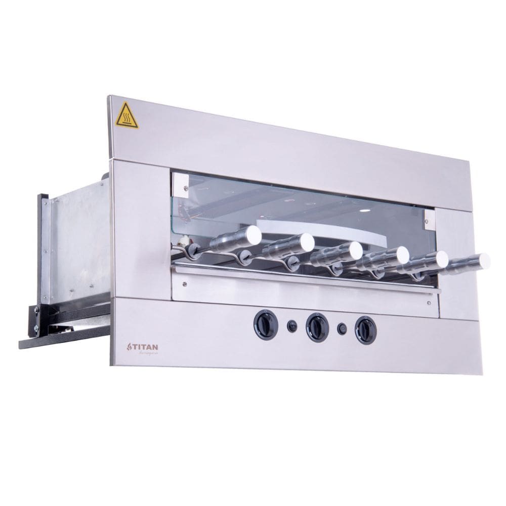 Churrasqueira a Gás de Embutir 6 Espetos Rotativos GLP 127v Age Titan