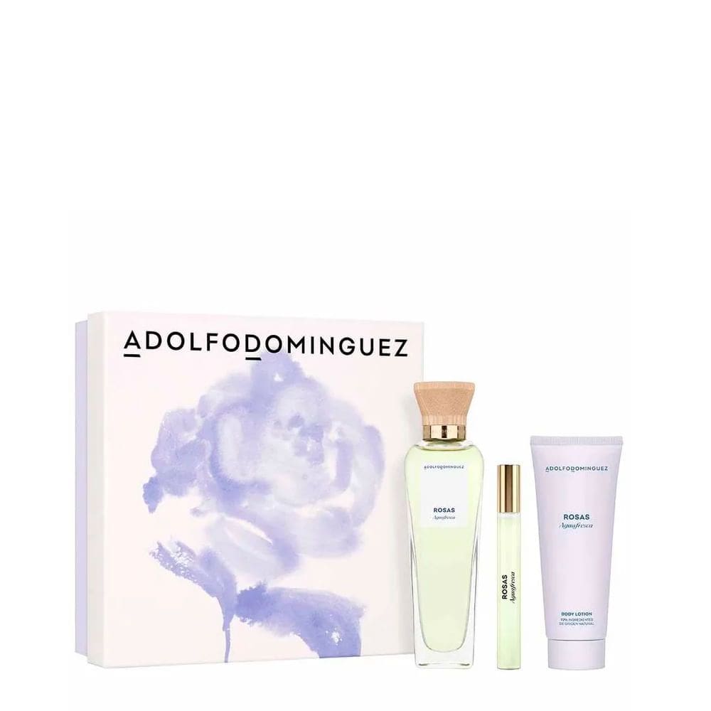 Kit Adolfo Dominguez Agua Fresca Eau de Toilette - Perfume Feminino 120ml + Travel-size 10ml + Body Lotion 75ml
