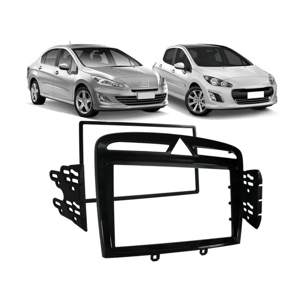Moldura Painel Dvd 2 Din Peugeot 408 Black Piano