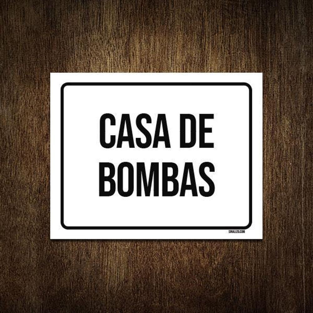 Placa Sinalização Casa De Bombas 18X23