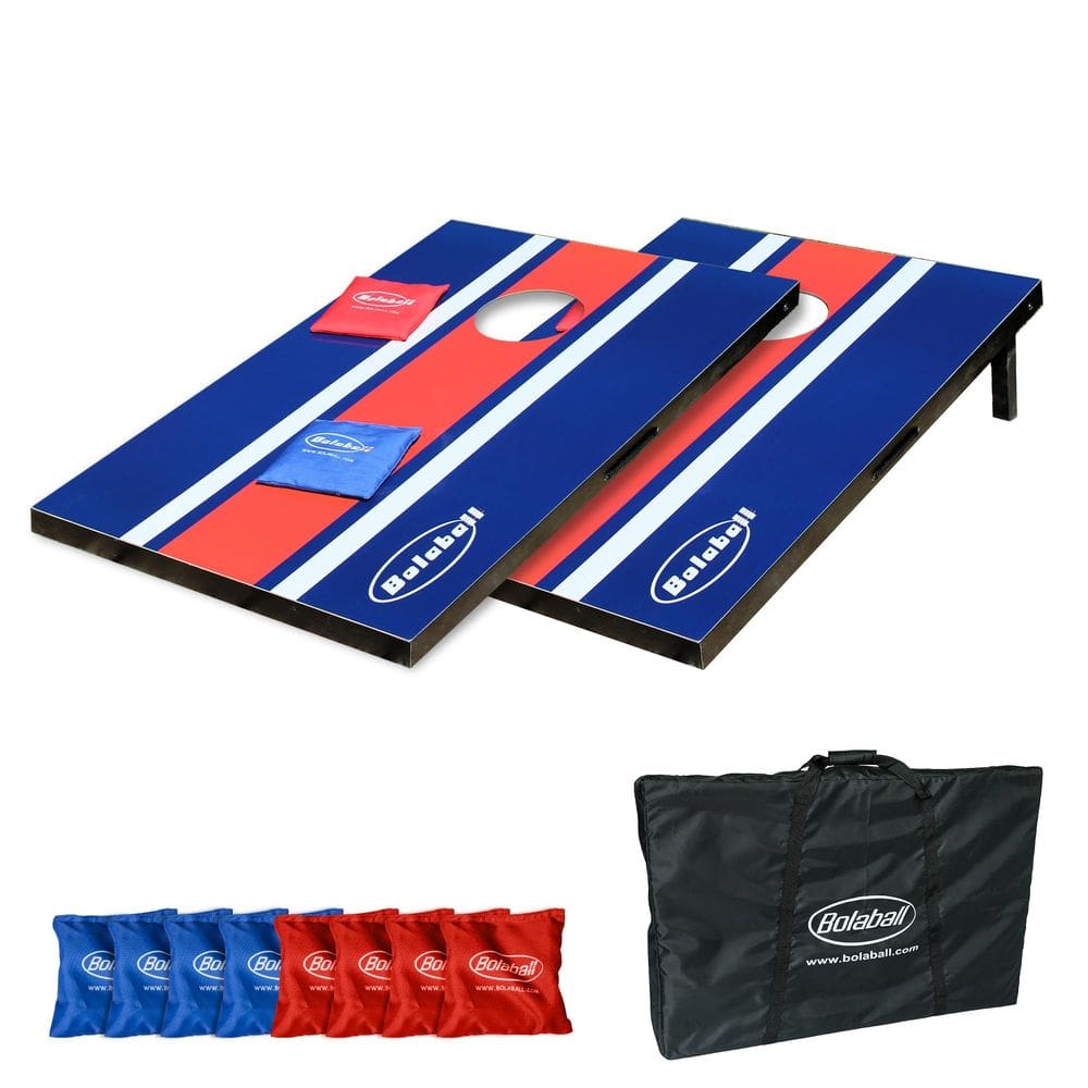 Conjunto de tabuleiro Cornhole Bolaball com 8 sacos de arremesso de madeira de 60x90cm