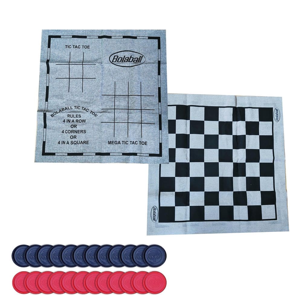Jogo de tabuleiro Bolaball 3 em 1 Giant Checkers, Tic Tac Toe Jumbo