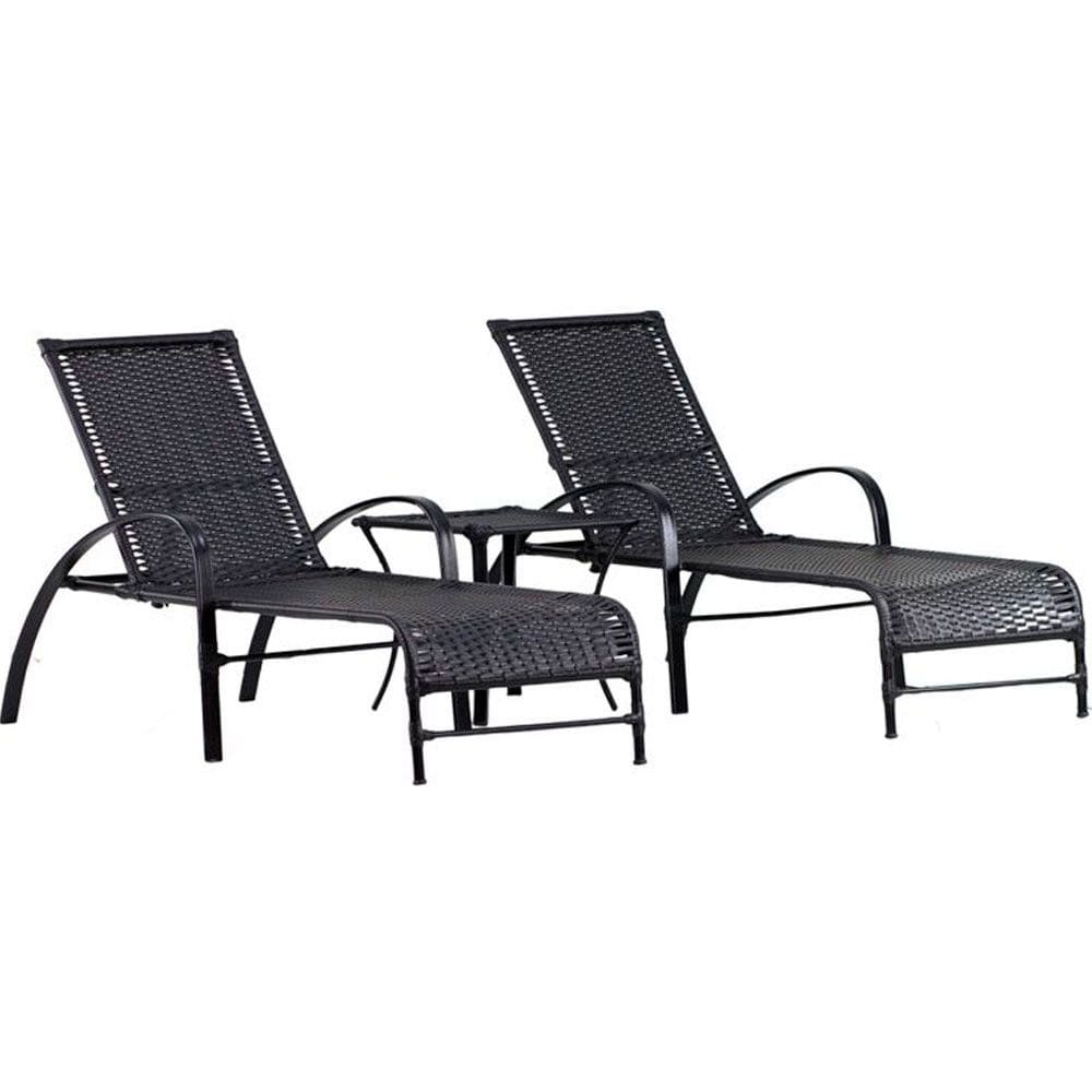 2 Espreguiçadeiras e Mesa Garden em Alumínio Piscina, Jardim com Pintura Eletrostática e Regulagem Trama