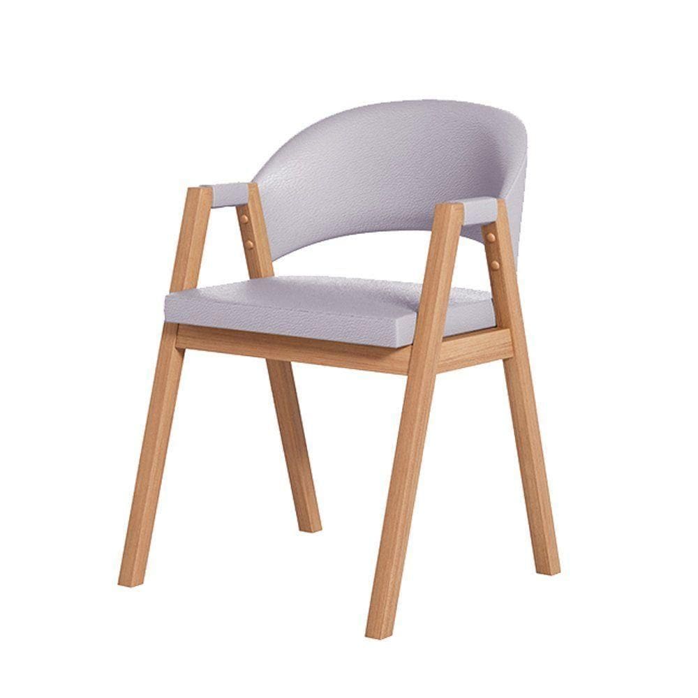Cadeira De Jantar Antonella Linho Estilo Poltrona - 7 Decor Cinza