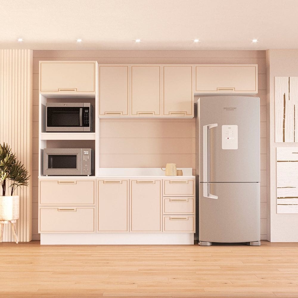 Cozinha Completa 4 Peças 224,5cm X 270cm Amara Branco/Creme