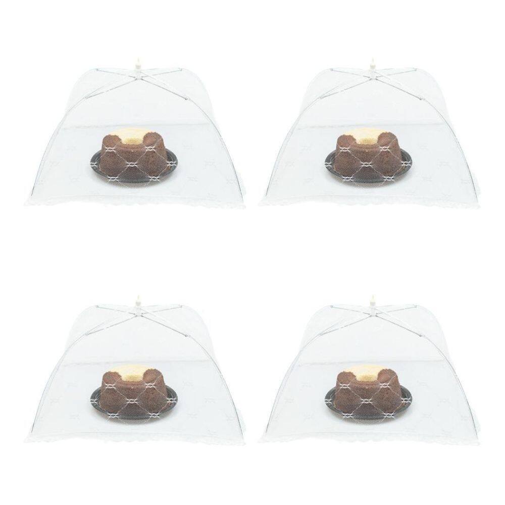 Kit 4 Tela Mosquiteiro Tule Protetor Alimento Grande 40Cm