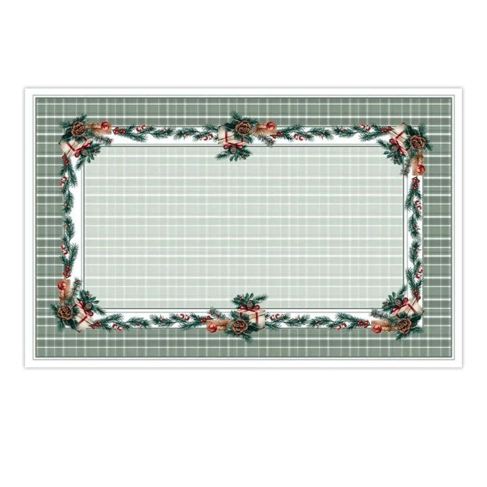 Toalha De Mesa Natalina Presentes e Pinhas 1,40x2,20cm