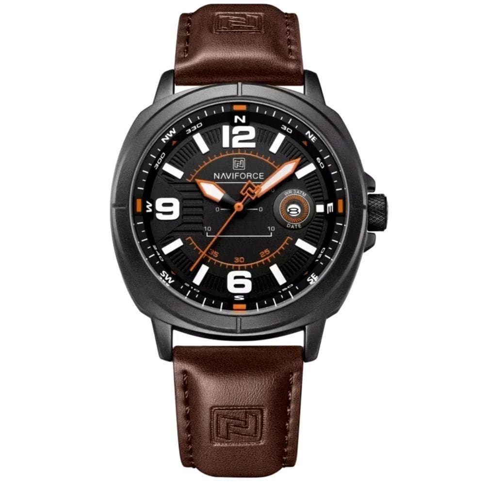 Relógio Masculino De Quartzo Design Esportivo Impermeavel à Prova D`água 3atm Preto Marrom