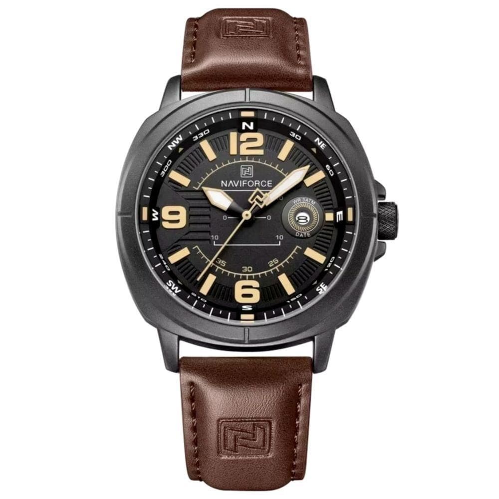 Relógio Masculino De Quartzo Design Esportivo Impermeavel à Prova D`água 3atm Marrom