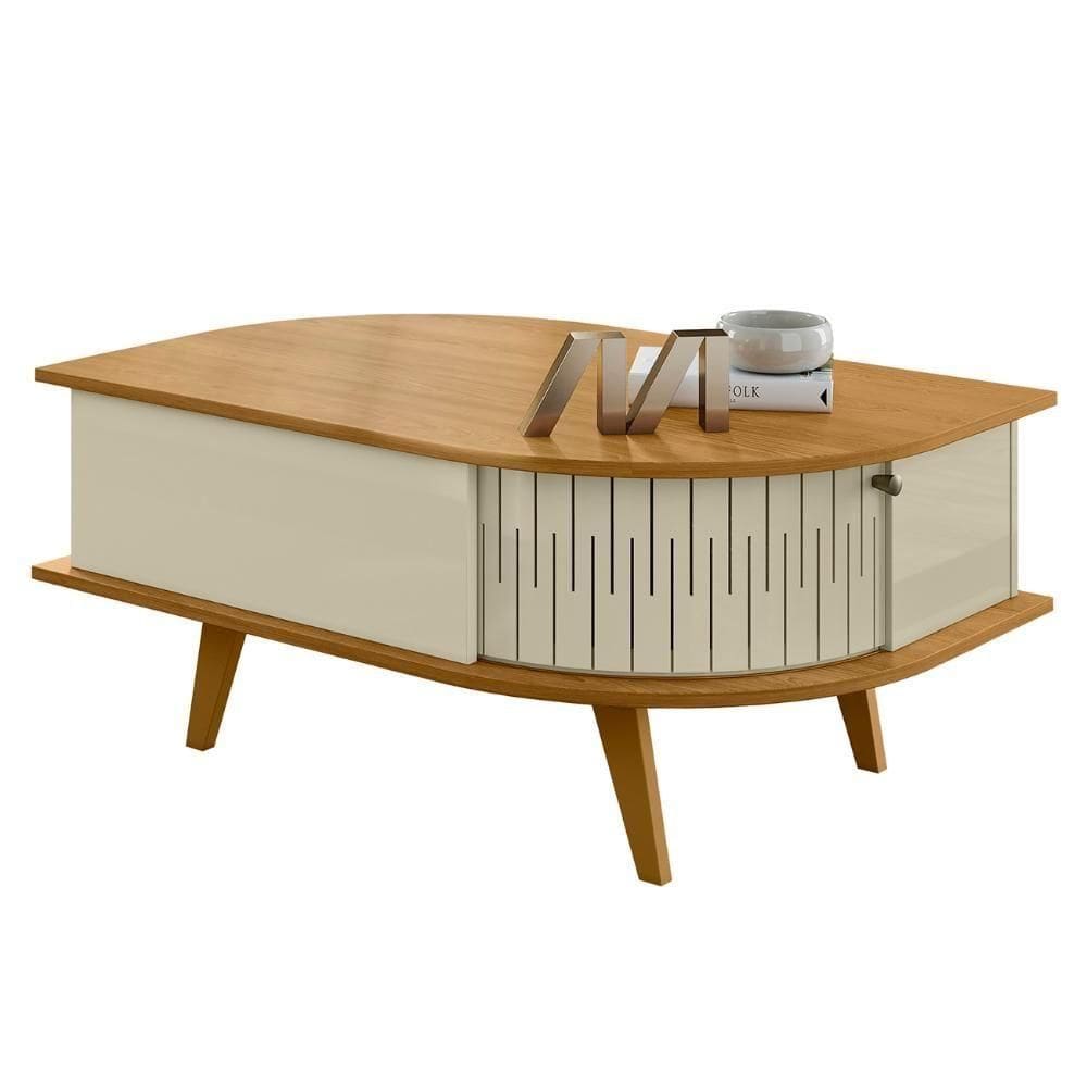 Mesa De Centro Para Sala 90cm Indy Z10 Cumaru-opala - Mpozenato