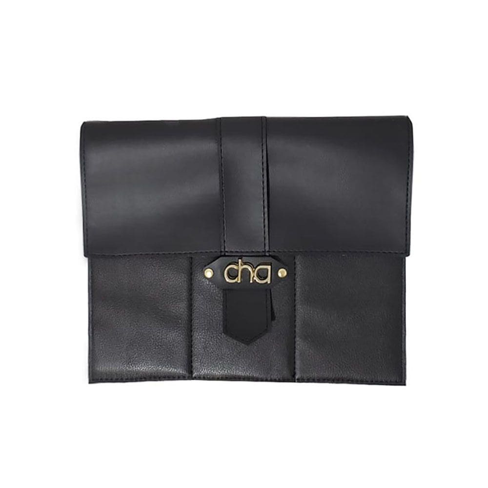 Porta Talheres Estojo Preto Faqueiro Eco Couro 26cm