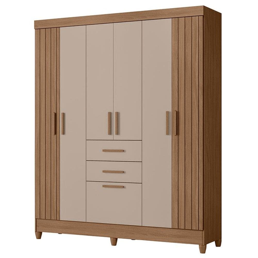 Guarda Roupa Solteiro Malta 7 Portas Carvalho Fendi - Moval