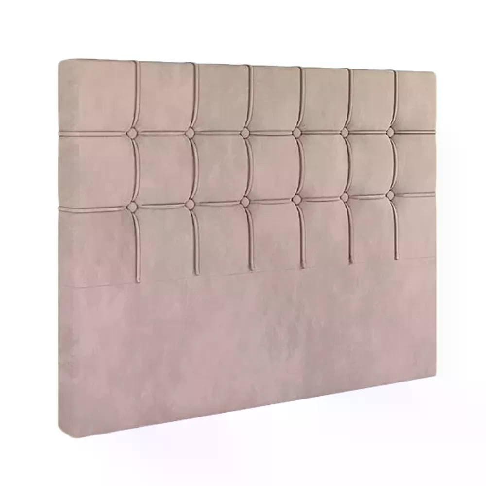 Cabeceira Casal Paris Veludo Bege 140cm