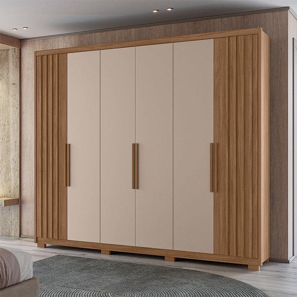 Guarda Roupa Casal Ambiente Araguaia 6 Portas Carvalho Fendi - Moval