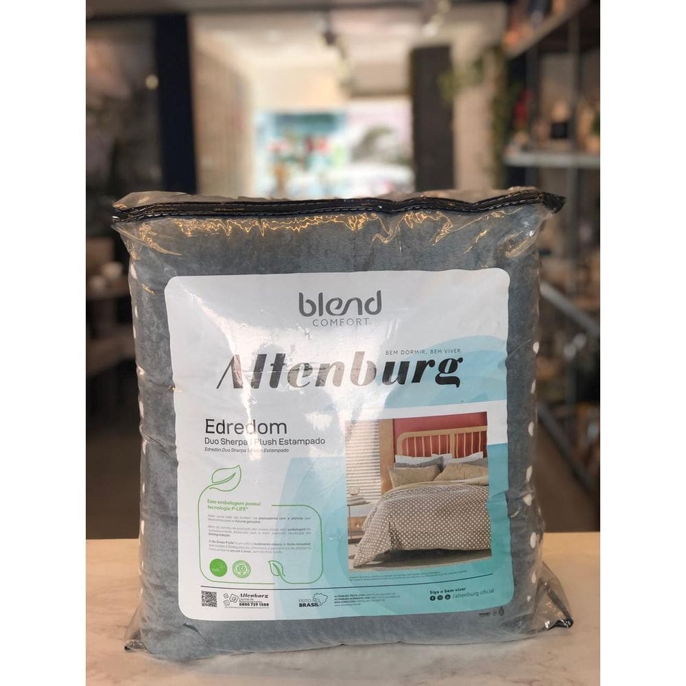 Edredom Solteiro Blend Comfort Duo Cinza Escuro