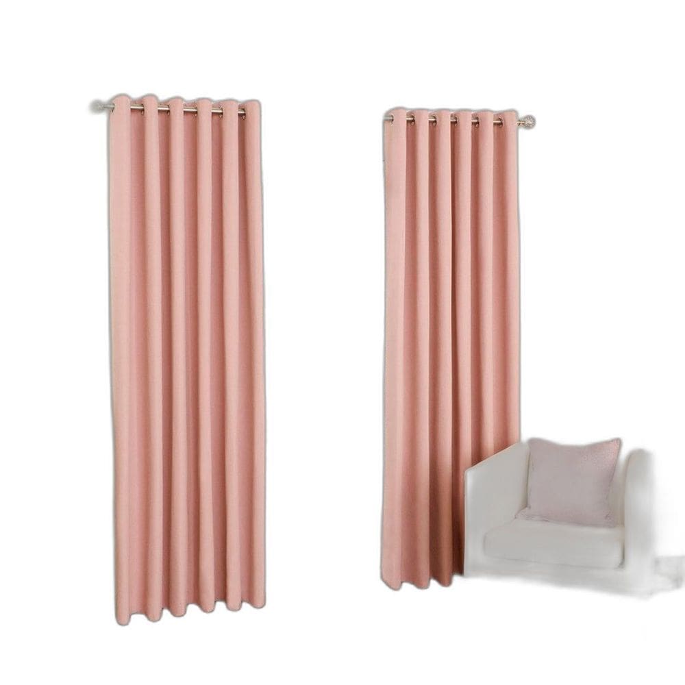 Cortina Salmão 300X250 Ilhós Cromado Sala Fabritex Enxovais